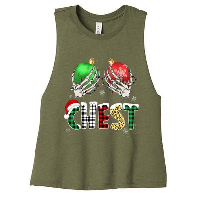 Christmas Chest Nuts Chestnuts Xmas Couple Matching Costume Women's Racerback Cropped Tank