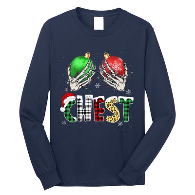 Christmas Chest Nuts Chestnuts Xmas Couple Matching Costume Long Sleeve Shirt