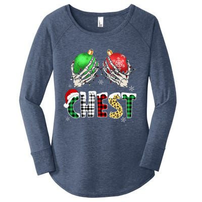 Christmas Chest Nuts Chestnuts Xmas Couple Matching Costume Women's Perfect Tri Tunic Long Sleeve Shirt