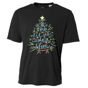 Christian Christ Nativity Christmas Oh Come Let Us Adore Him Cooling Performance Crew T-Shirt