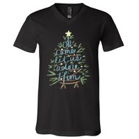 Christian Christ Nativity Christmas Oh Come Let Us Adore Him V-Neck T-Shirt