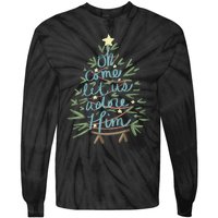 Christian Christ Nativity Christmas Oh Come Let Us Adore Him Tie-Dye Long Sleeve Shirt