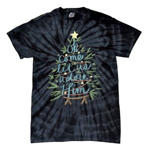 Christian Christ Nativity Christmas Oh Come Let Us Adore Him Tie-Dye T-Shirt