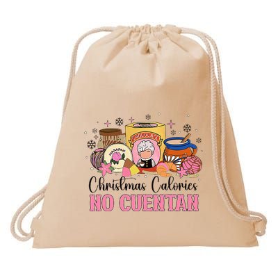 Christmas Calories No Cuentan Mexican Pan Dulce Xmas Family Drawstring Bag