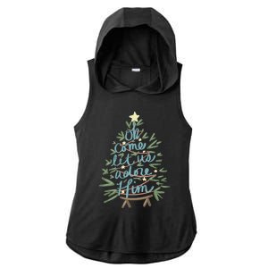 Christian Christ Nativity Christmas Oh Come Let Us Adore Him Great Gift Ladies PosiCharge Tri-Blend Wicking Draft Hoodie Tank