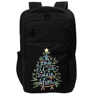 Christian Christ Nativity Christmas Oh Come Let Us Adore Him Great Gift Impact Tech Backpack