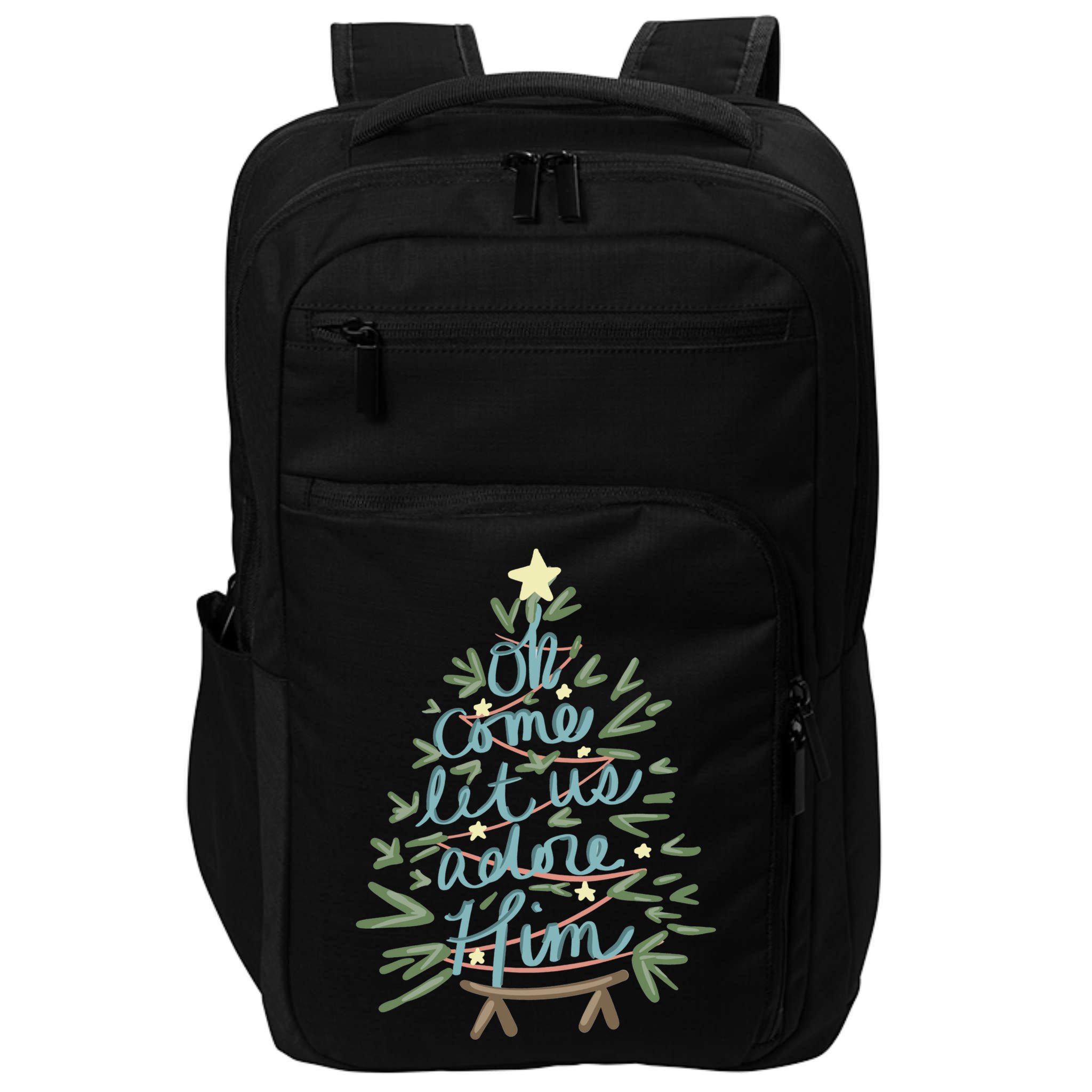 Christian Christ Nativity Christmas Oh Come Let Us Adore Him Great Gift Impact Tech Backpack