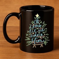 Christian Christ Nativity Christmas Oh Come Let Us Adore Him Great Gift 11oz C Handle Ceramic Mug