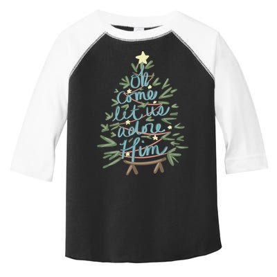Christian Christ Nativity Christmas Oh Come Let Us Adore Him Great Gift Toddler Fine Jersey T-Shirt