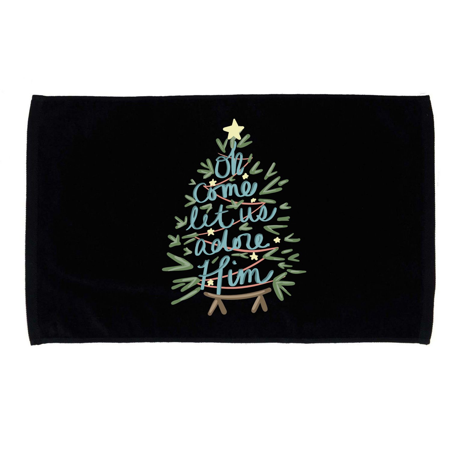 Christian Christ Nativity Christmas Oh Come Let Us Adore Him Great Gift Microfiber Hand Towel