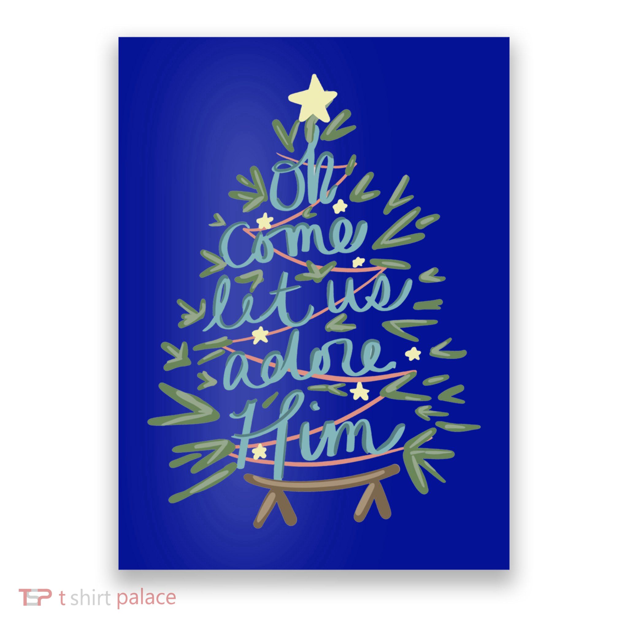 Christian Christ Nativity Christmas Oh Come Let Us Adore Him Great Gift Poster