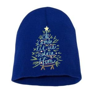 Christian Christ Nativity Christmas Oh Come Let Us Adore Him Great Gift Short Acrylic Beanie