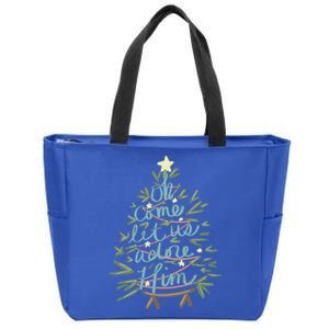 Christian Christ Nativity Christmas Oh Come Let Us Adore Him Great Gift Zip Tote Bag