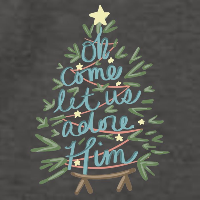 Christian Christ Nativity Christmas Oh Come Let Us Adore Him Great Gift Vector Backpack
