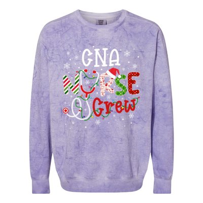 Cna Christmas Nurse Crew Funny Nursing Christmas Pattern Gift Colorblast Crewneck Sweatshirt