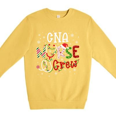 Cna Christmas Nurse Crew Funny Nursing Christmas Pattern Gift Premium Crewneck Sweatshirt