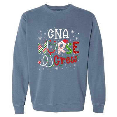 Cna Christmas Nurse Crew Funny Nursing Christmas Pattern Gift Garment-Dyed Sweatshirt