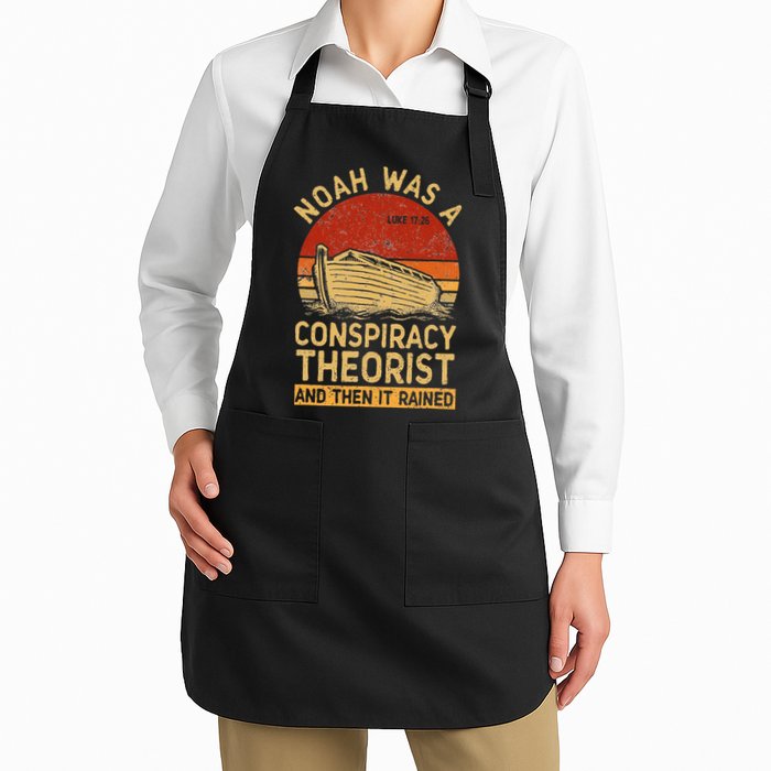 Conservative Christian Noah Was A Conspiracy Theorist Retro Apron