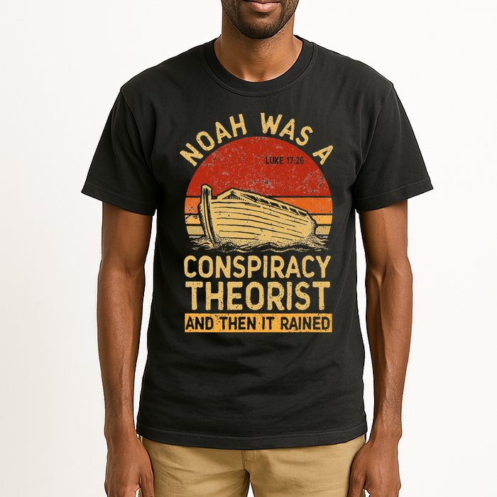 Conservative Christian Noah Was A Conspiracy Theorist Retro Tall T-Shirt