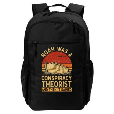 Conservative Christian Noah Was A Conspiracy Theorist Retro Daily Commute Backpack