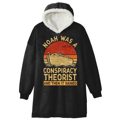 Conservative Christian Noah Was A Conspiracy Theorist Retro Hooded Wearable Blanket