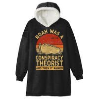 Conservative Christian Noah Was A Conspiracy Theorist Retro Hooded Wearable Blanket