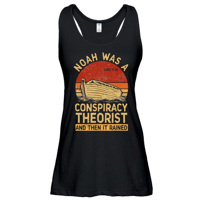 Conservative Christian Noah Was A Conspiracy Theorist Retro Ladies Essential Flowy Tank