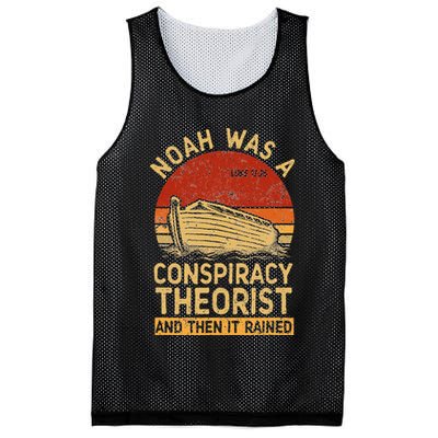 Conservative Christian Noah Was A Conspiracy Theorist Retro Mesh Reversible Basketball Jersey Tank