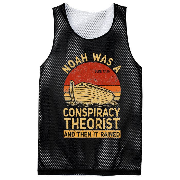 Conservative Christian Noah Was A Conspiracy Theorist Retro Mesh Reversible Basketball Jersey Tank