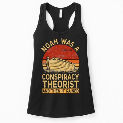 Conservative Christian Noah Was A Conspiracy Theorist Retro Womens Tank Top