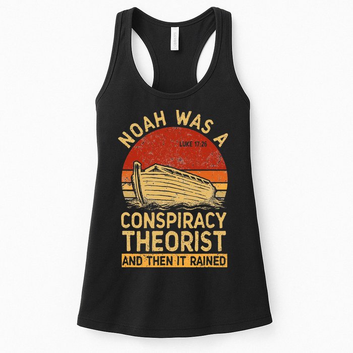Conservative Christian Noah Was A Conspiracy Theorist Retro Womens Tank Top