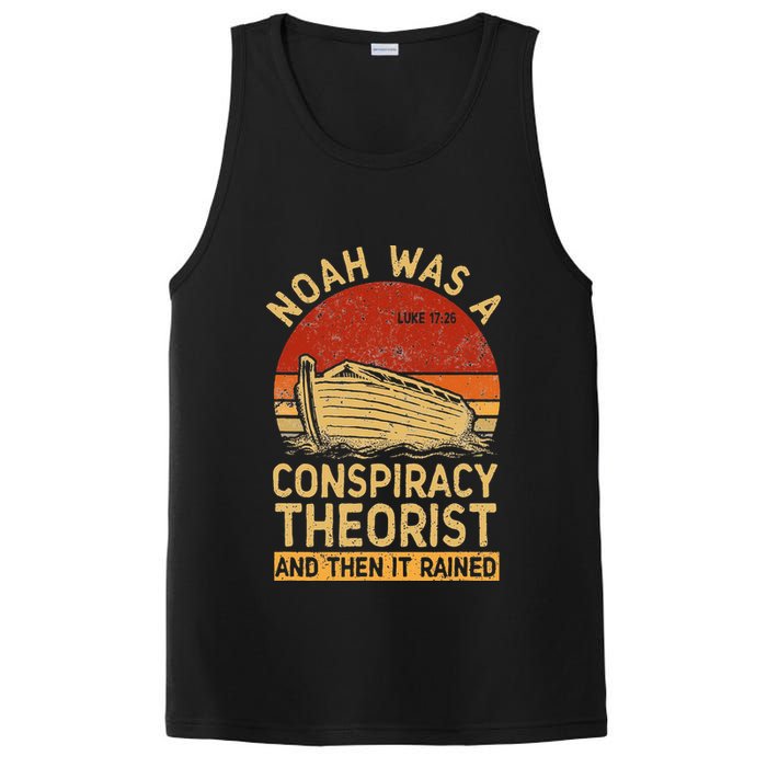 Conservative Christian Noah Was A Conspiracy Theorist Retro PosiCharge Competitor Tank