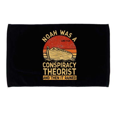 Conservative Christian Noah Was A Conspiracy Theorist Retro Microfiber Hand Towel