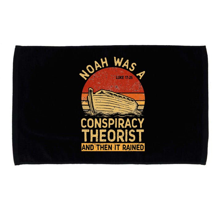 Conservative Christian Noah Was A Conspiracy Theorist Retro Microfiber Hand Towel
