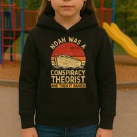 Conservative Christian Noah Was A Conspiracy Theorist Retro Kids Hoodie
