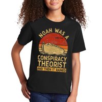 Conservative Christian Noah Was A Conspiracy Theorist Retro Kids T-Shirt