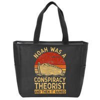 Conservative Christian Noah Was A Conspiracy Theorist Retro Zip Tote Bag
