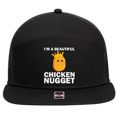 Cute Chicken Nugget Art Chicken Nugget Lover 7 Panel Mesh Trucker Snapback Hat