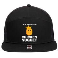 Cute Chicken Nugget Art Chicken Nugget Lover 7 Panel Mesh Trucker Snapback Hat