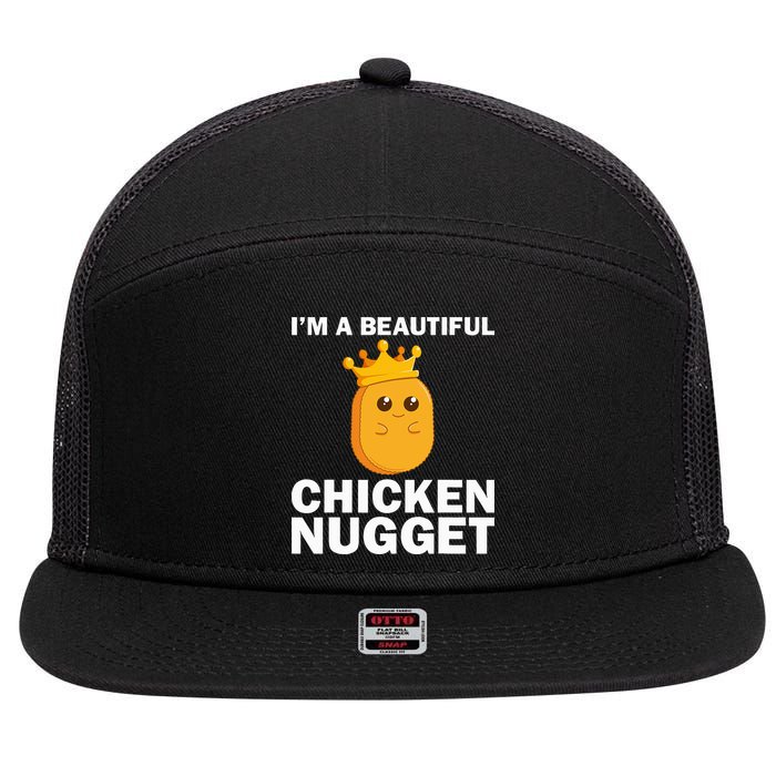 Cute Chicken Nugget Art Chicken Nugget Lover 7 Panel Mesh Trucker Snapback Hat