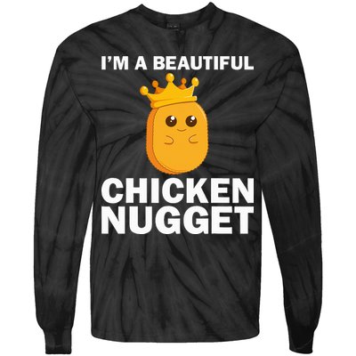 Cute Chicken Nugget Art Chicken Nugget Lover Tie-Dye Long Sleeve Shirt