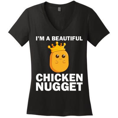 Cute Chicken Nugget Art Chicken Nugget Lover Women's V-Neck T-Shirt