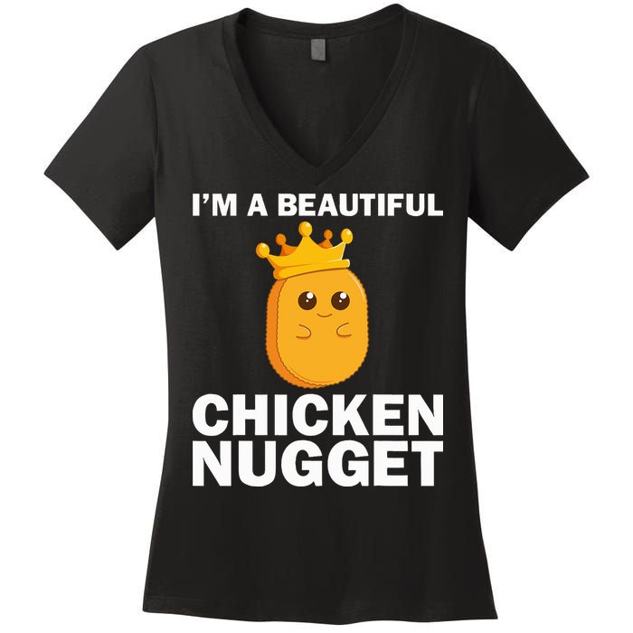 Cute Chicken Nugget Art Chicken Nugget Lover Women's V-Neck T-Shirt