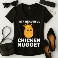Cute Chicken Nugget Art Chicken Nugget Lover Women's V-Neck T-Shirt