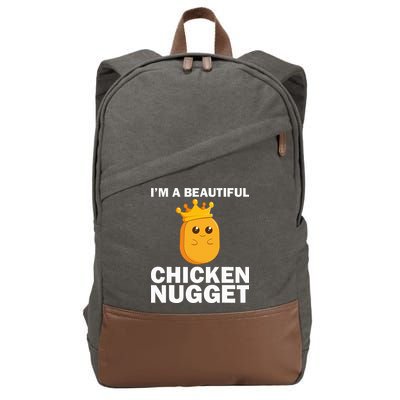Cute Chicken Nugget Art Chicken Nugget Lover Cotton Canvas Backpack