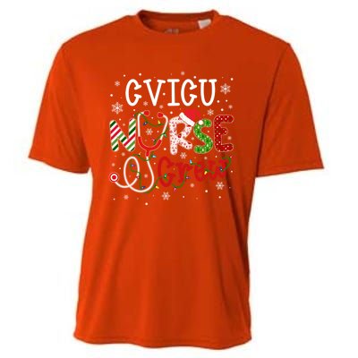 Cvicu Christmas Nurse Crew Funny Nursing Christmas Pattern Gift Cooling Performance Crew T-Shirt