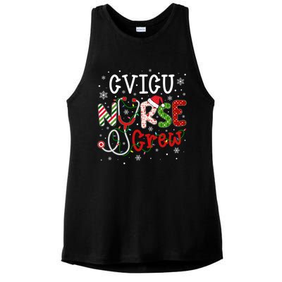 Cvicu Christmas Nurse Crew Funny Nursing Christmas Pattern Gift Ladies PosiCharge Tri-Blend Wicking Tank