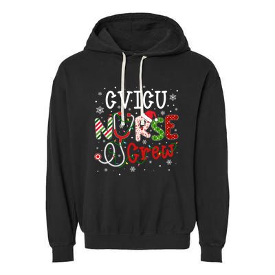 Cvicu Christmas Nurse Crew Funny Nursing Christmas Pattern Gift Garment-Dyed Fleece Hoodie