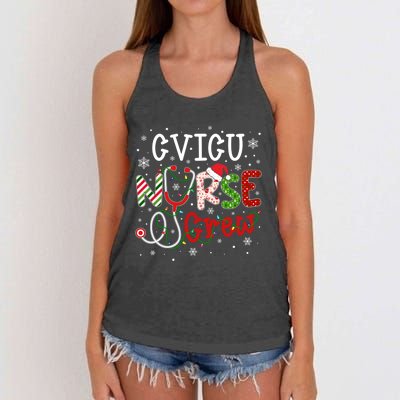 Cvicu Christmas Nurse Crew Funny Nursing Christmas Pattern Gift Women's Knotted Racerback Tank