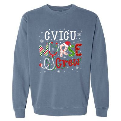 Cvicu Christmas Nurse Crew Funny Nursing Christmas Pattern Gift Garment-Dyed Sweatshirt